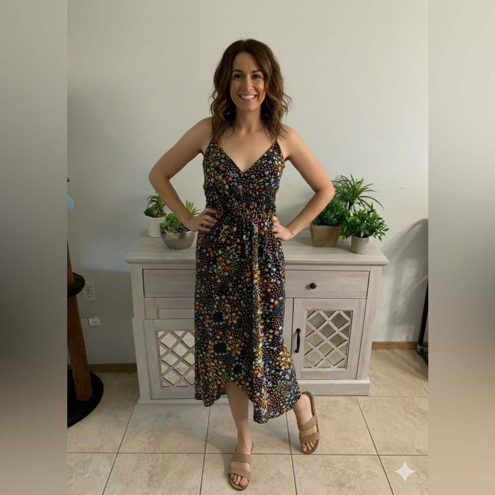 Floral Chiffon Maxi Dress JGee Size small